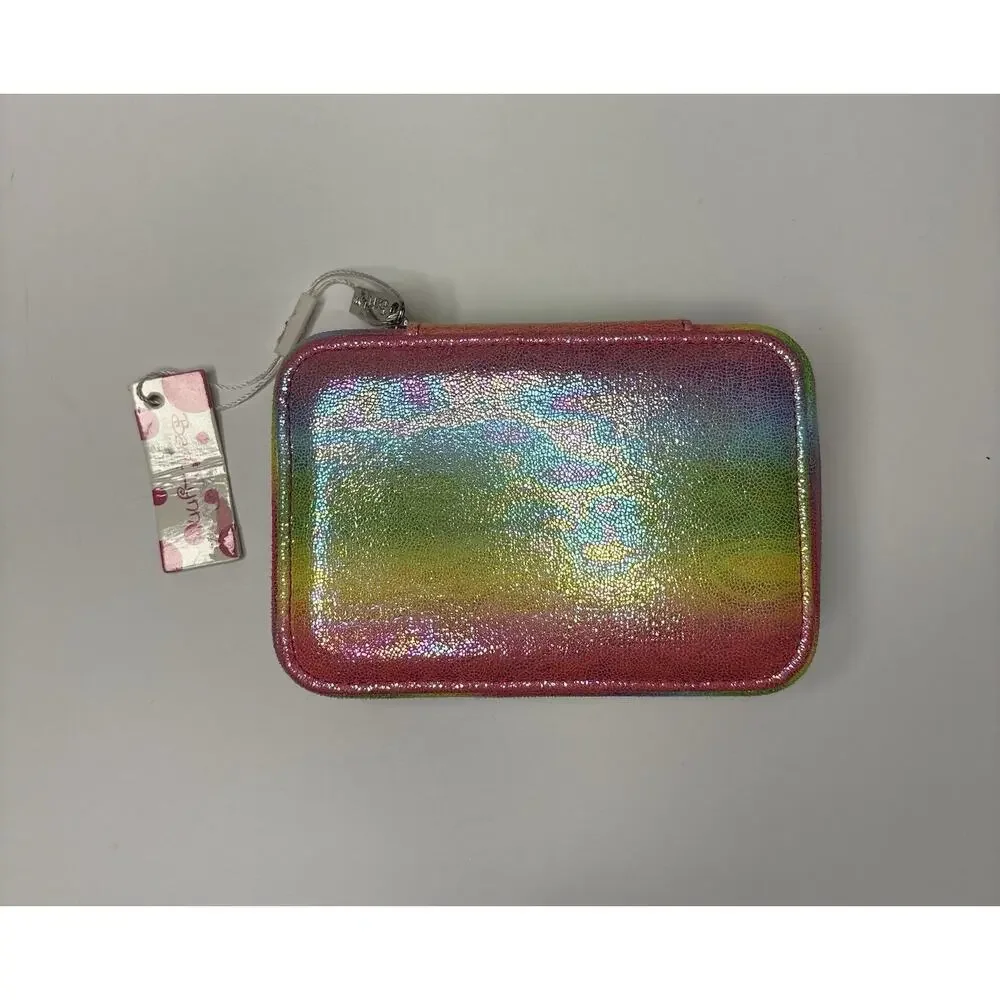 NWT Bari Lynn Rainbow Sparkle Shimmer Travel Jewelry Case 6” x 4”